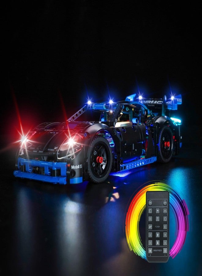 أضواء BrickBling LED متوافقة مع سيارة السباق Lego Technic Porsche GT4 e-Performance، طقم إضاءة متوافق مع Lego 42176 (أضواء فقط، بدون نموذج) - Image 1